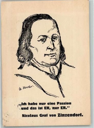 Spruch von Nicolaus Graf von Zinzendorf Schriftsteller 1936 Gebrauchsspuren