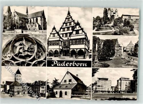 Paderborn Hoher Dom Rathaus Marienplatz Paderanlagen Hasenfenster Markt Gaukirche Bartholomäuskapelle Westerntor