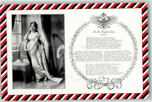 1913 Schreiben an die Königin von Th. Körner Nationale 100-Jahrfeier Postkarte Verlag Geschwister Moos