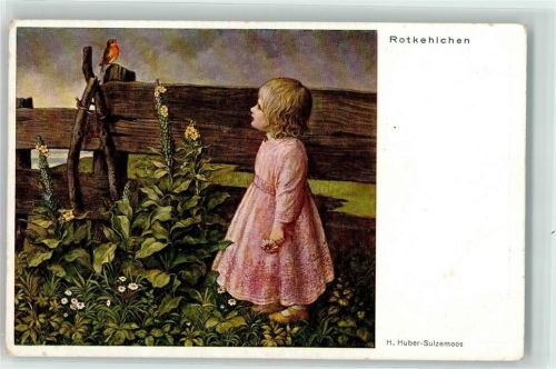 1919 Kind Rotkehlchen AK