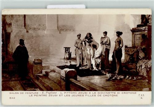 Dalon de Peinture E. Pagliano - Le peintre zeusi et les jeunes filles de crotone - Nackte Frauen