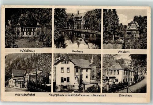 Allersdorf Bad Finkenmühle Erholungsheim des FDGB Waldhaus Kurhaus Wirtschaftshof Hauptgebäude m. Gesellschaftsräumen u. Resaurant Bürohaus Waldeck