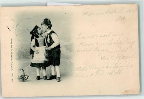1898 Kinderpoesie Trachten Verlag Schaller Nr. 214 AK