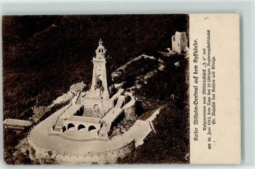 Nordhausen 1918 vom Militärluftschiff aus Kaiser Wilhelm Denkmal auf dem Kyffhäuser