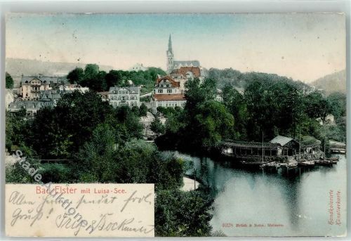 Bad Elster 1904 Luisa See Kirche Boot