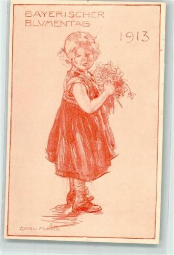 Bayerischer Blumentag 1913 sign. Professor K.v. Marr AK