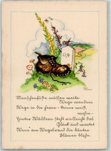 sign. Lieselotte Lauterborn Wanderschuh Verlag P.M.B. Serie 41/7