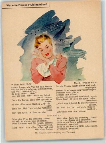 Was eine Frau im Frühling träumt Musik: Walter Kollo , Verlag Lyra Germersheim AK