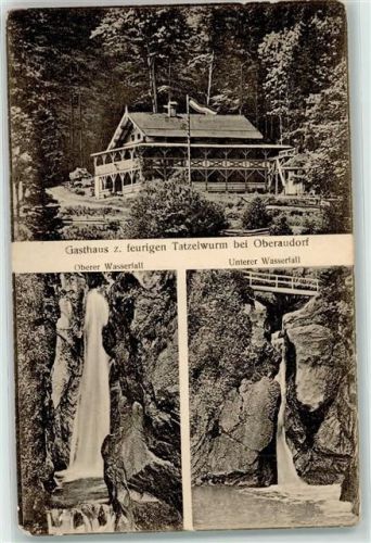 Oberaudorf Gasthaus z. feurigen Tatzelwurm Wasserfall Gasthausstempel
