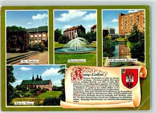 Kamp-Lintfort Rathaus Parkanlage St. Bernhard Hospital Kloster Kamp Wappen