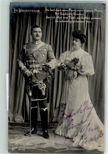 1908 Serie 1844-6 Uniform , Ein Walzertraum Photo A. Schmoll, Berlin AK