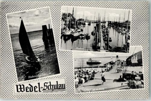 Schulau Hafeneinfahrt Hafen Willkomm Höft Fahrrad Schiff Boote Segelboot