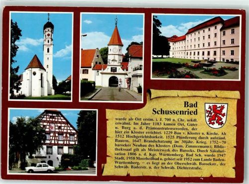 Bad Schussenried Tor zum Kloster Die ehemalige Klosteranlage mit der heutigen Pfarrkirche St. Magnus Wappen