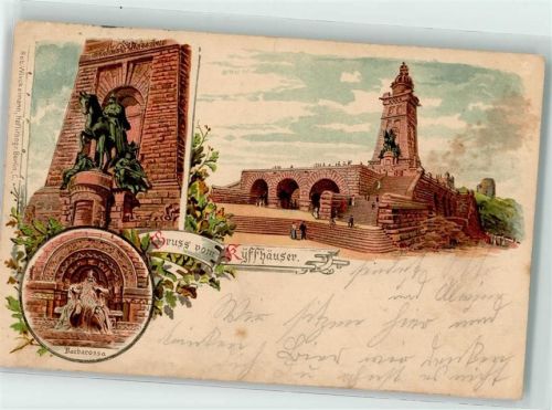 Kyffhäuser 1905 Reiterstandbild Barbarossa Kyffhäuser Denkmal