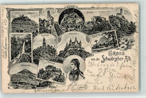 72639 W7442 Neuffen 1904 - Achalm Lichtenstein Teck Rossberg Urbacher Wasserfall Hoenzollern Salmendiner Kapelle Rechberg Nebelhöhle