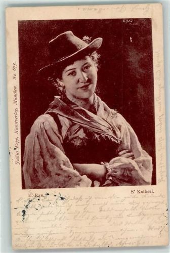 1901 sign. E. Rau - Frau in Tracht AK
