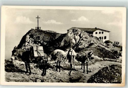 83346 W8221 Bergen , Chiemgau - Hochfelln Packesel Gipfelkreuz Gasthausstempel