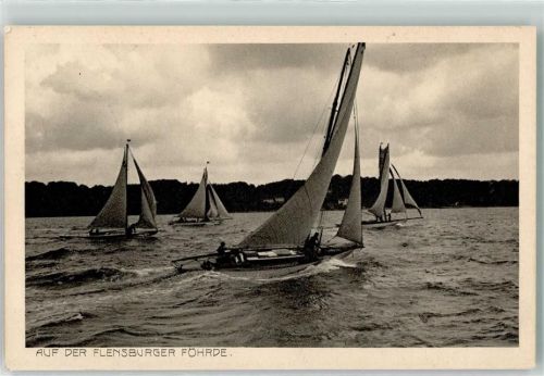 Flensburg 1911 Flensburger Föhrde Segelboote