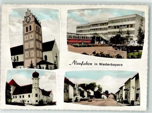 Neufahrn Kirche Omnibus Auto Foto AK