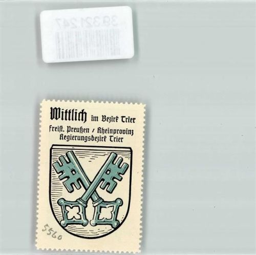 Wittlich Wappen Kaffee Hag Nr. 23 ca. 1920-1940 Blaue Schlüssel