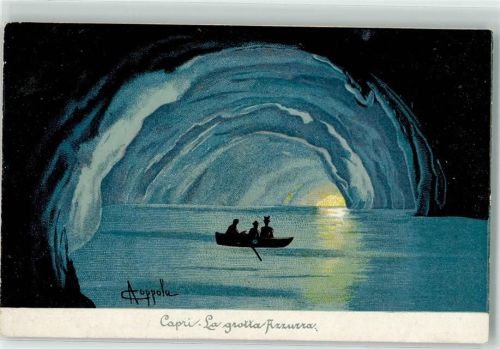 Capri la Grotta Azzurra sign. A Coppola Ruderboot
