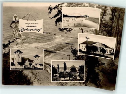 Seebad Heringsdorf Strand Musikpavillion Meerjungfrau Scan verzogen