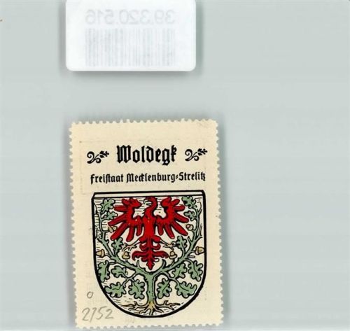Woldegk Wappen Kaffee Hag ca. 1920-1940 Eichenbaum Roter Adler