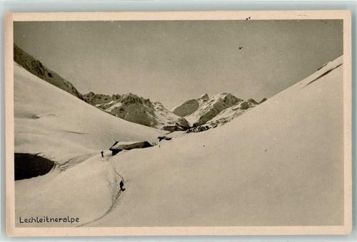 Lechleiten Winter Lechleitneralpe Wanderer
