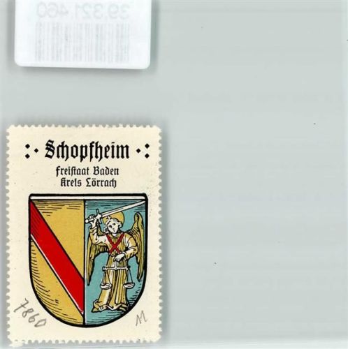 Schopfheim Vignette Wappen Freistaat Bayern Kreis Lörrach