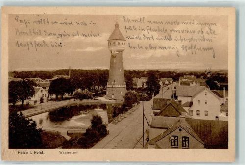 Heide 1916 Wasserturm See Fabrik Windmühle
