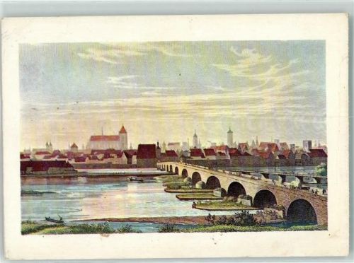 Regensburg Handcolorierter Stahlstich von Bartlett