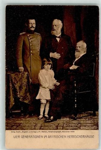 Vier Generationen König Ludwig III Prinzrgent Luitpold Kronprinz Rupprecht Prinz Luitpold