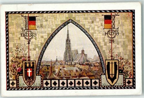 Wien 10. Deutsches Sängerbundesfest Stefansdom Wappen sign. Schüle
