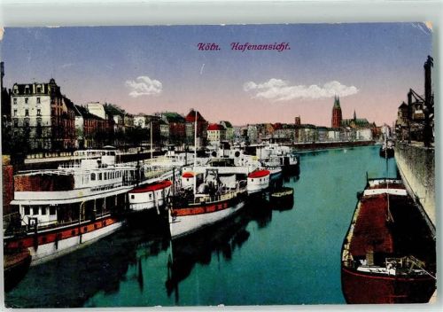 Köln Altstadt-Nord 103 1917 Hafen Schiffe Dom