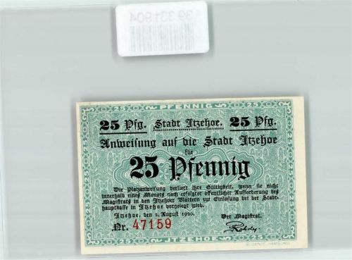 Itzehoe Notgeld 25 Pfennig Feldlager