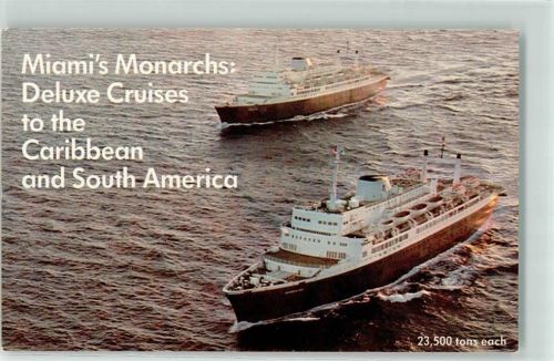 1977 S.S. Monarch Sun and S.S. Monarch Star Miamis Monarchs : De Luxe Cruises to the Caribbean and South America