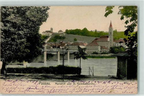 Passau 1906 Mariahilf und St. Gertraudkirche