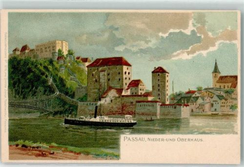 Passau Nieder- und Oberhaus Dampfschiff Verlag Ottmar Zieher-München