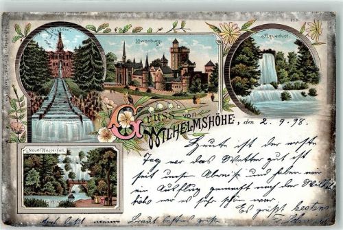 Wilhelmshöhe 1898 Neuer Wasserfall Cascaden Aquadukt Löwenburg