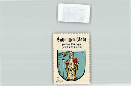 Bad Salzungen Vignette Wappen Freistaat Thüringen Sachsen Meiningen
