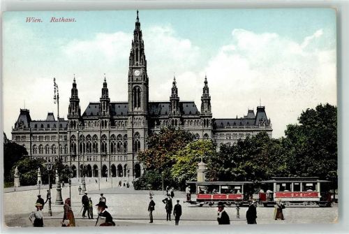 Wien Rathaus Straßenbahn Litfaßsäule