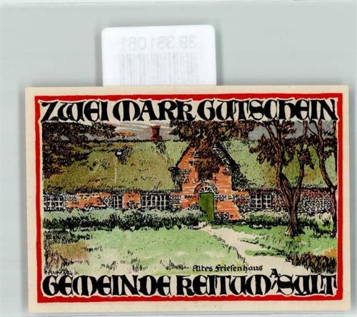 Keitum Notgeld 2 Mark Museum Altes Friesenhaus