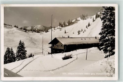 Obere Firstalm 1350 m Stümpfling Sattel Winter Schnee Unterkunftshaus Hüttenstempel