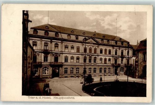 Trier 1915 Hauptpostamt Litfaßsäule