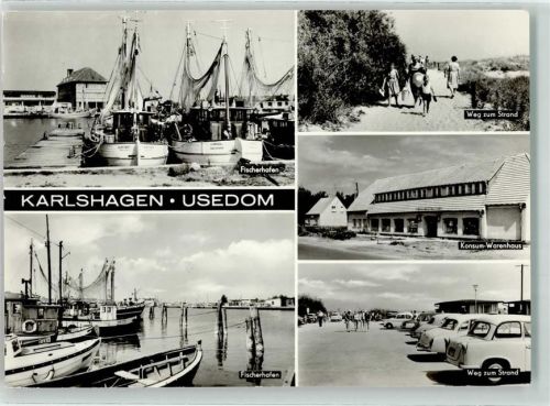 Karlshagen Strandweg Fischerhafen Fischkutter Konsum-Warenhaus