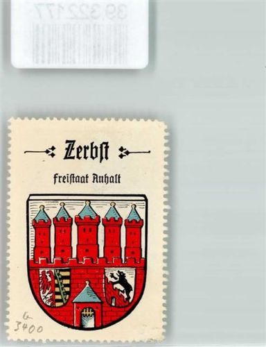 Zerbst Vignette Wappen Freistaat Anhalt