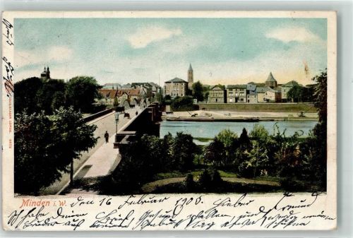 Minden 1903 Weserbrücke