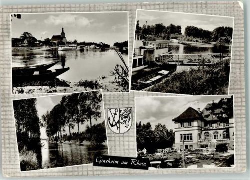 Ginsheim-Gustavsburg Rhein Bootsanlegestelle Kähne Gartenwirtschaft