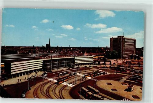 Rotterdam Central Station Bahnhof Tram Straßenbahn Kirche Autos Verkehr