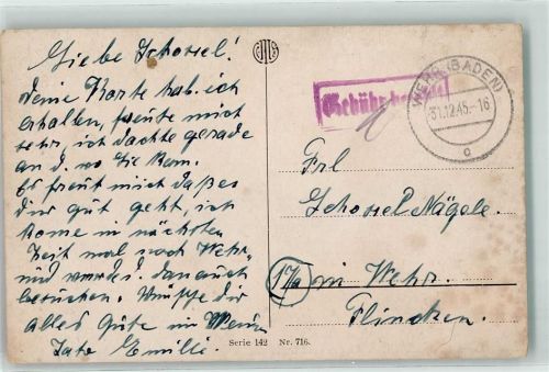 Wehr Stempel Gebühr bezahlt Serie 142 Nr 716